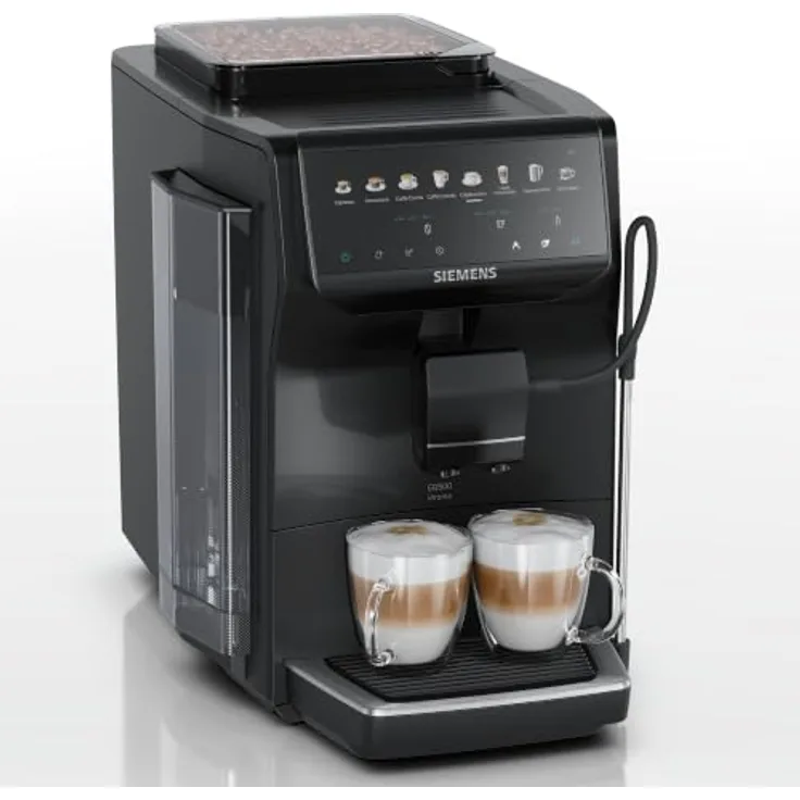 Siemens Kaffeevollautomat EQ500 iAroma TP553E19, schwarz, 8 Getränke auf Knopfdruck, intuitives Touch-Display, automatische Reinigungsprogramme