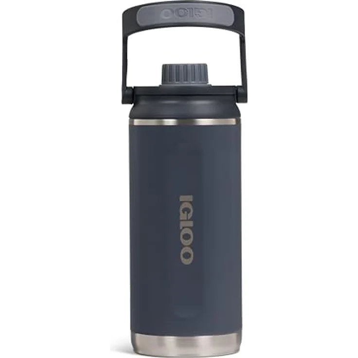 IGLOO Chug 36 Thermoflasche, isolierte Edelstahl-Wasserflasche, anthrazit, 1 Liter, hält bis zu 48 Stunden kalt, auslaufsicherer Deckel – Bild 1