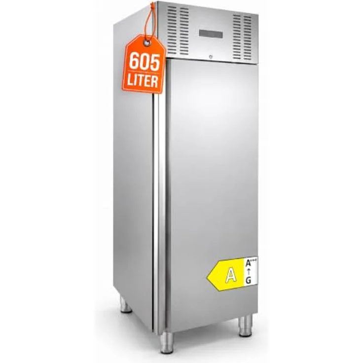 GastroHero Kühlschrank ECO 650 GN 2/1, 605 Liter Volumen, Edelstahl, abschließbar, 3 höhenverstellbare Böden, Touchscreen-Steuerung, Energieklasse A – Bild 1