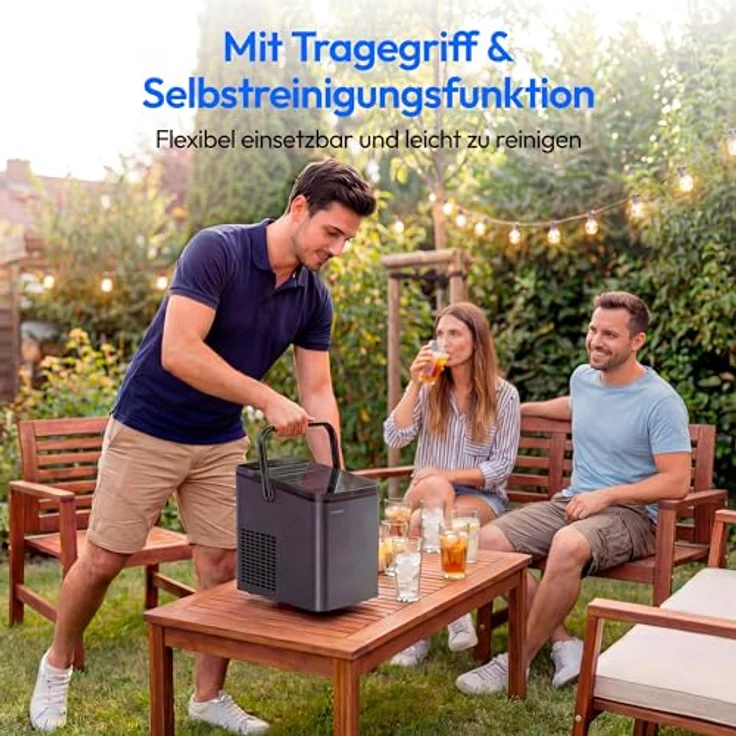 Medion® Elektrischer Eiswürfelbereiter MD 100117, 150 Watt mit 2 Eiswürfelgrößen, selbstreinigend, schwarz – Bild 7