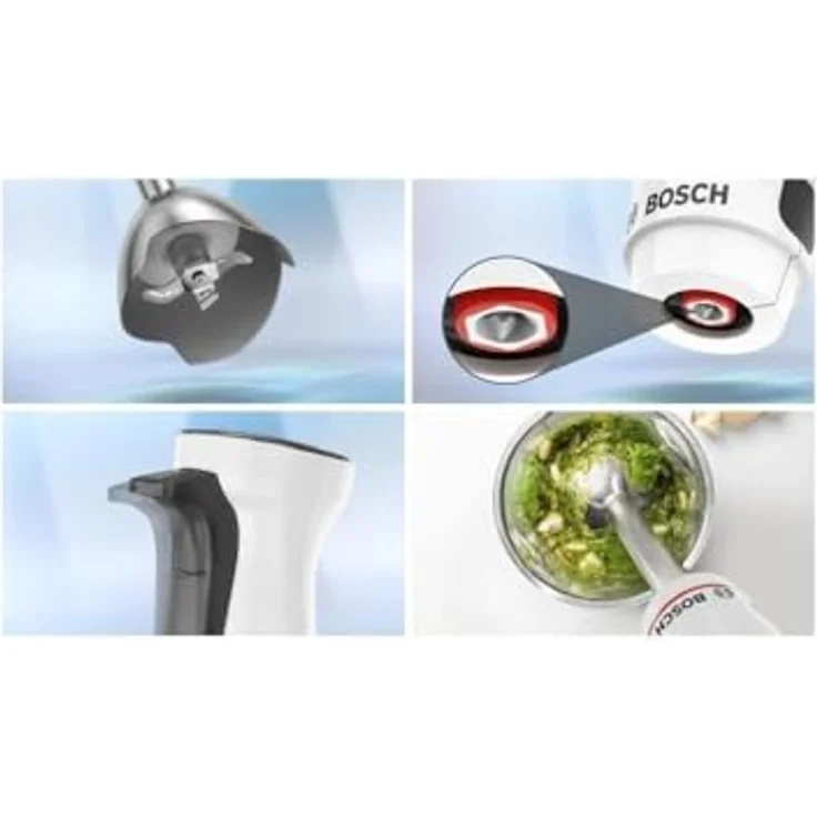 Bosch Mixeur Plongeant MSM4W221 600 W 4 Lamellen Mischschale Mini Hachoir Fouet Engrenage Céramique, mehrfarbig – Bild 2