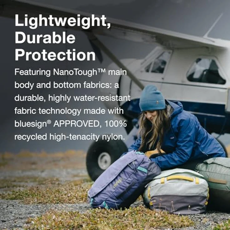 Osprey Transporter 65, Weekender Reisetasche aus 100% Nylon, 41 cm x 30 cm x 68 cm, frostige Minze-Soundwave Grau – Bild 3