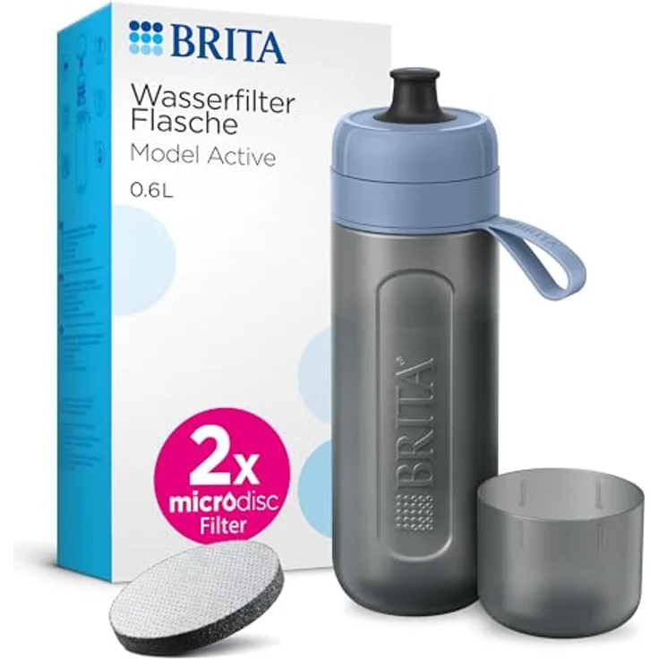 BRITA Wasserfilter-Flasche Active Dunkelblau mit MicroDisc-Filtrationstechnologie – Bild 2