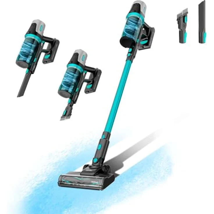 Cecotec Conga kabelloser vertikaler Staubsauger Rockstar 1500 Horizon Genesis XL, 215W Gesamtleistung, 60 Minuten Autonomie, Mischbürste und Zwei Saugmodi, Parallel Cyclone System, 600ml Behälter, in Schwarz – Bild 1