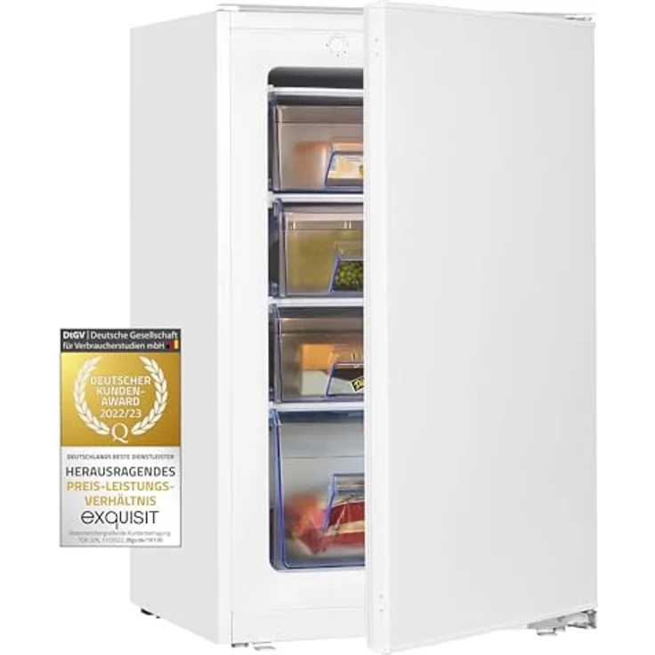 Exquisit Einbau-Gefrierschrank EGS101-080E | 77 L Volumen | 87cm hoch | weiß – Bild 1