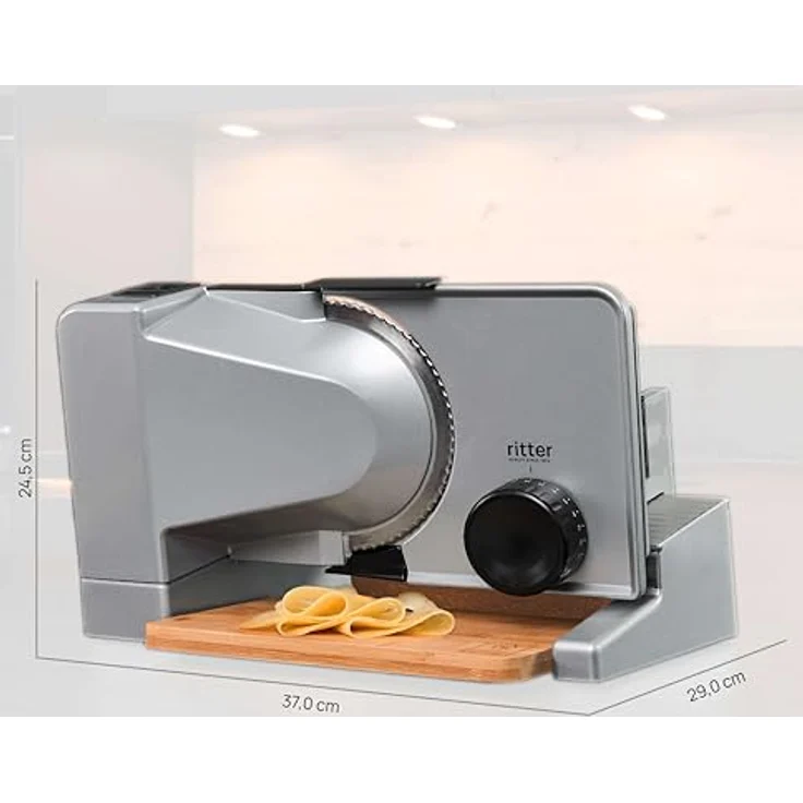 Ritter Allesschneider Serano 8 inkl. Bambusbrett, 130-Watt-Motor und Edelstahlmesser mit Wellenschliff – Bild 6