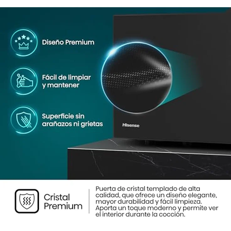 Hisense H23MOBP2H4 Mikrowellenherd Schwarz Flache Oberfläche 23 L 800 W – Bild 5