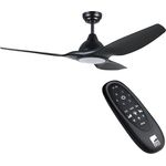EGLO Deckenventilator Tunitas, 3 Flügel Ventilator mit LED Beleuchtung und Fernbedienung, Schwarz, leise, dimmbar, Ø 132 cm