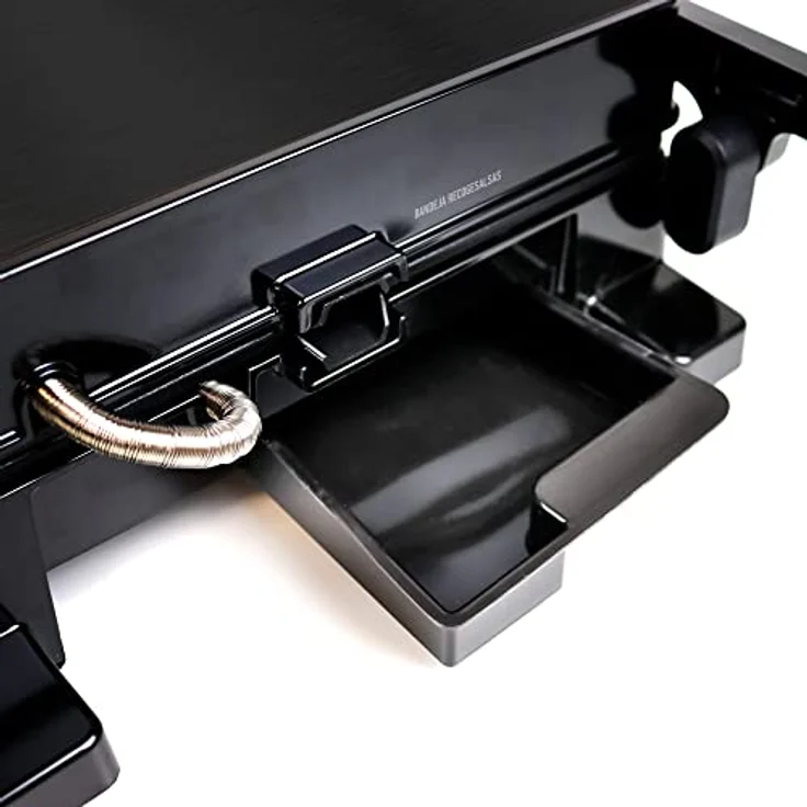 Jata JEGR1913 Elektrischer Doppel-Grill-Grill mit 2 Grillplatten, 29 x 24 cm, Öffnung 180°, kippbare obere Platte, Temperaturregelung, Auffangschale – Bild 5
