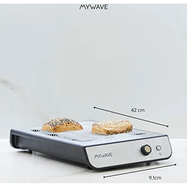 MYWAVE 8437010624629 Flachtoaster Für Brot und Backwaren, Stainless Steel – Bild 4