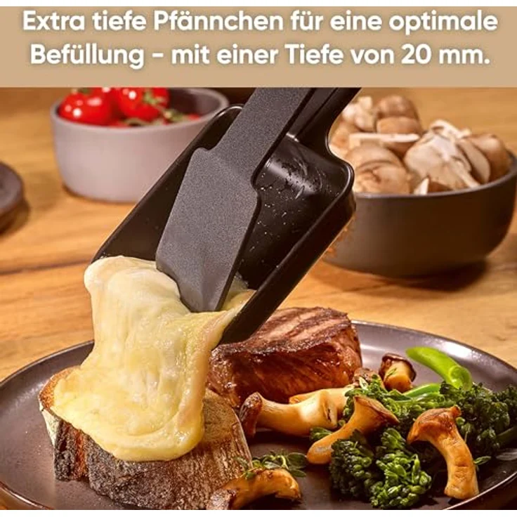 Severin RG 2350 Raclette für 8 Personen mit Downdraft-Technologie, ILAG-Grillplatte, LED-Display & spülmaschinengeeigneten Pfännchen – Bild 9