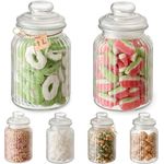 Praknu Candy Bar Gläser Groß 1L - Luftdicht - 6er Set Vintage Bonbonglas mit Deckel & Etiketten - Spülmaschinenfest - für Kekse & Süßigkeiten