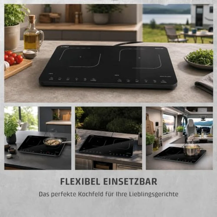CASO ProSlim 3500, Induktionskochfeld mit 10 Leistungsstufen bis 3.500 Watt, ganz in Glas, schwarz – Bild 6