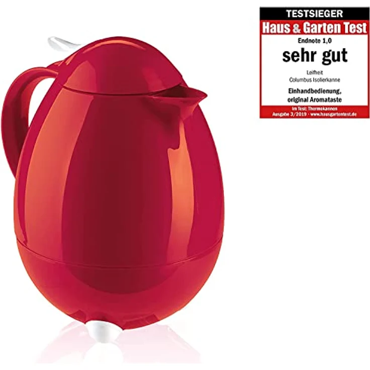 Leifheit Columbus Isolierkanne, 1 l, dunkelrot – Bild 2