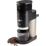 Domo Professionelle Kaffeemühle, 5 Stufen, Konisches Mahlwerk, Schwarz, Silber