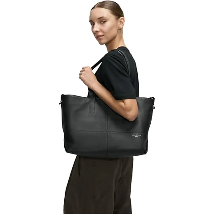 Liebeskind Ariel Shopper Tasche, 100% Leder, 36 cm, schwarz – Bild 2