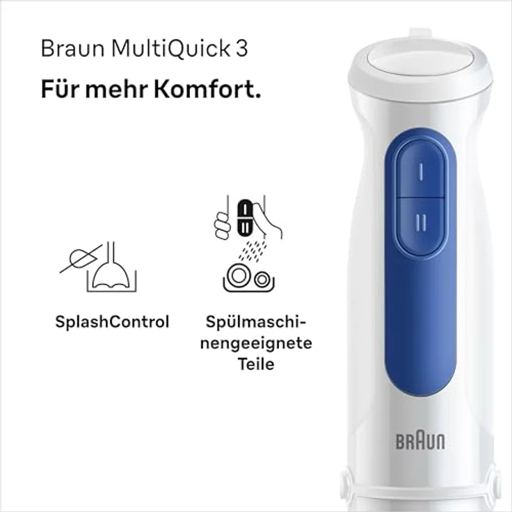 Braun Stabmixer MultiQuick MQ 30202 M, 900 W, weiß – Bild 2