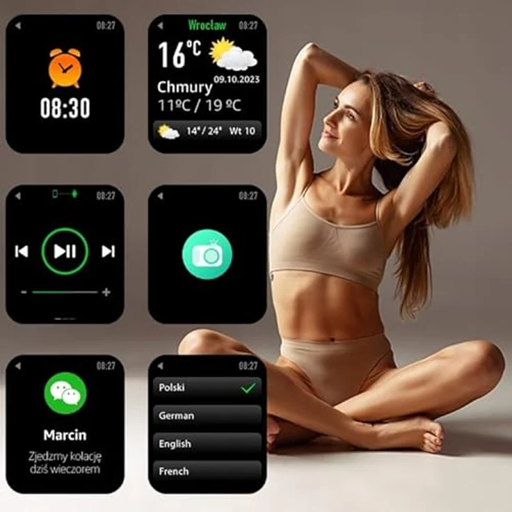 FOREVER Smartwatch Forevigo 3 SW-320, Rosagold, 1.7" 240x280 px Fitness Tracker, IP68 Wasserdicht, Pulsmesser, Schrittzähler – Bild 2