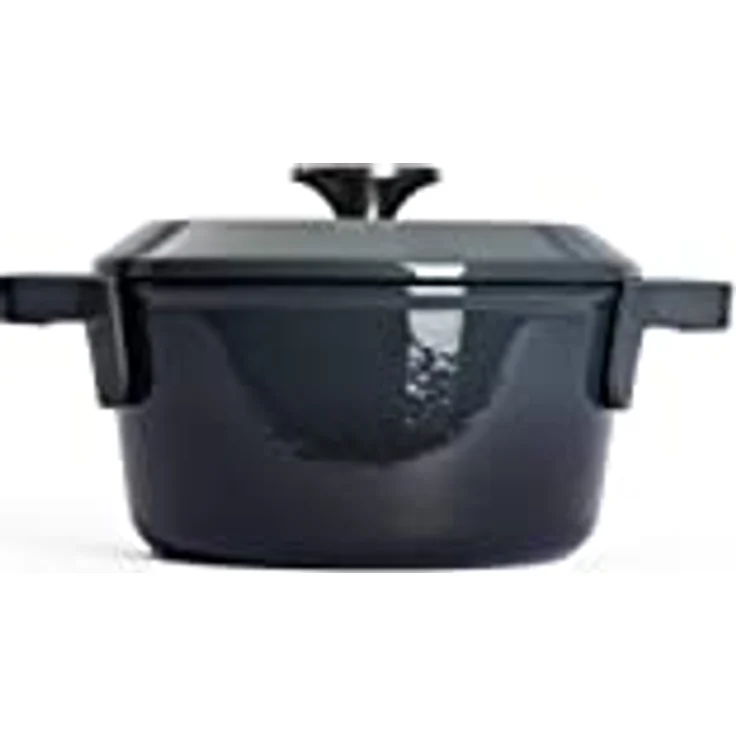 Woll Iron Gusstopf mit Deckel und Silikongriffen - Induktiv -, Ø 18 cm, 9 cm hoch, 1,8l - Geeignet für alle Herdarten, Eisenguss, backofenfest bis zu 250°, grau – Bild 2