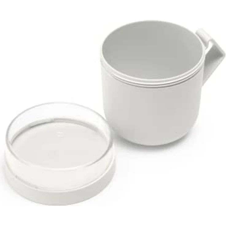Brabantia - Make & Take Suppenbecher 0.6L - mit Aufschraubbarem Topping-Behälter (180 ml) & Griff - Auslaufsicher - Große Öffnung - Gefriergeeignet - Spülmaschinen- & Mikrowellenfest - Light Grey – Bild 3