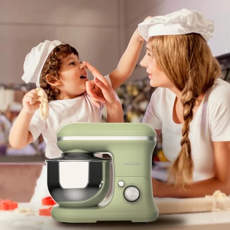 Cecotec Rühr- und Knetmaschine Cecomixer Merengue 5L 1200 Ice-Cream Grün. 1200 W, 5-Liter-Schüssel aus Edelstahl und Zubehör zum Schlagen und Kneten, inklusive Funktion zum Eiscreme machen – Bild 3