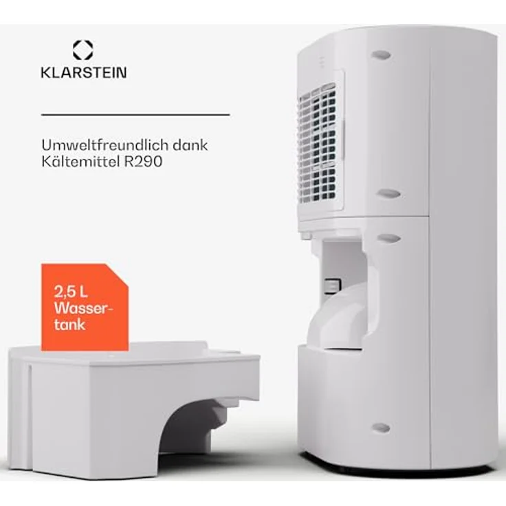 Klarstein AeroDry 10 Luftentfeuchter, elektrisch 165W 10l/d 2,5 L Wasser Tank, Leiser Bautrockner für Räume bis 15m2, Touch-Bedienfeld - Preisvergleich – Bild 4