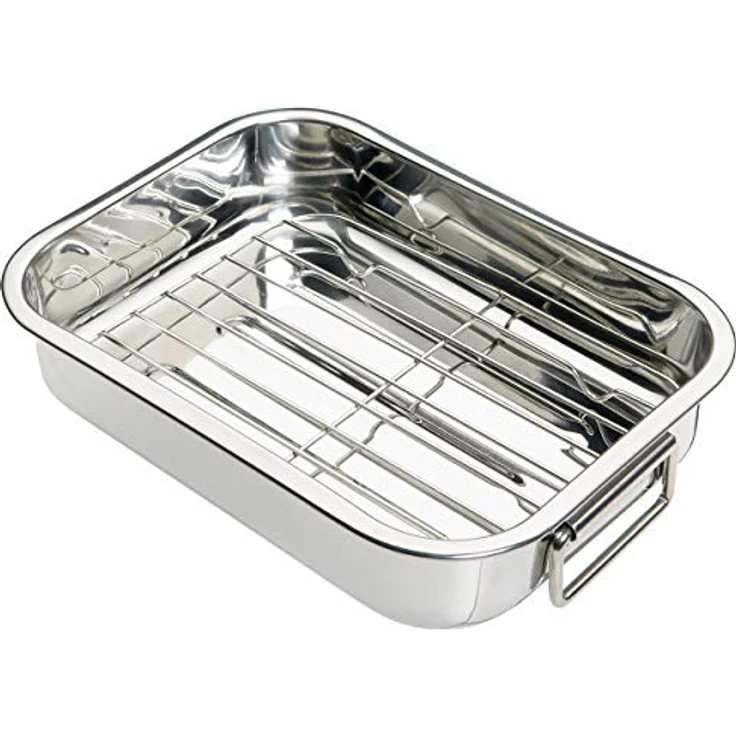 Kitchen Craft Bräter mit Rost aus Edelstahl, 20.10 x 27.3 x 5.4 cm – Bild 2