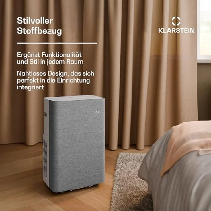 Klarstein AireLux Mobile Klimaanlage 14.000 BTU, 4-in-1 Kühlung, Entfeuchter, Ventilator & Schlafmodus, App & Sprachsteuerung, für Räume bis 51 m², leise, Fenster-Kit inklusive, Grau – Bild 2