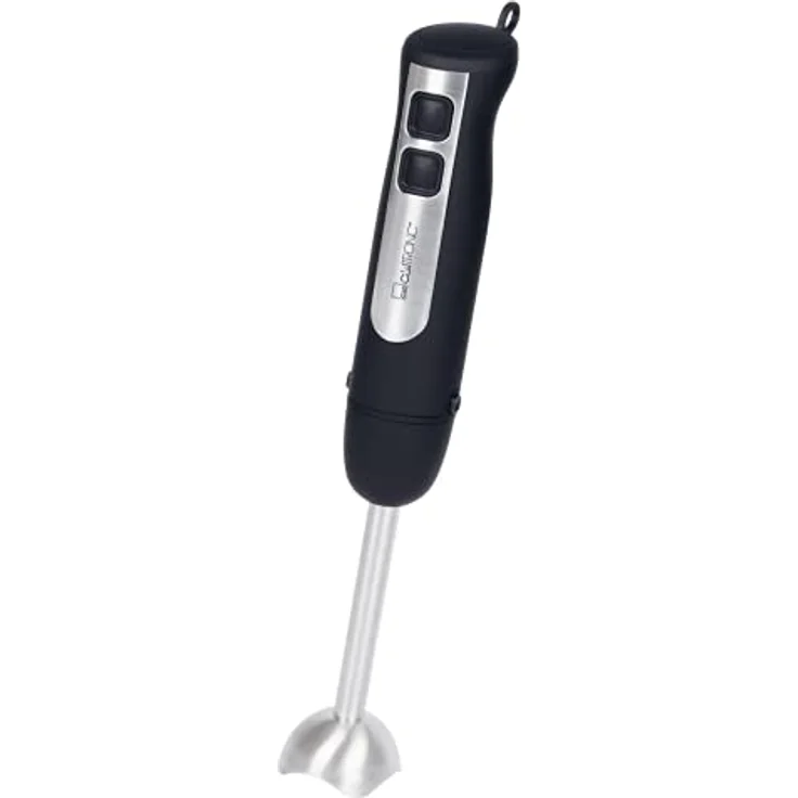Clatronic SM 3739 Stabmixer mit ergonomisch geformtem Griff, kraftvoller 800 Watt-Motor, Abnehmbarer Edelstahlmixstab, Aufhängeöse, silber-schwarz – Bild 2