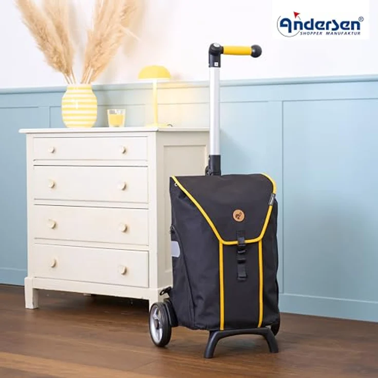 Andersen Shopper Unus Shopping Trolley, Einkaufstrolley 54 cm, 100% Polyester, schwarz – Bild 7