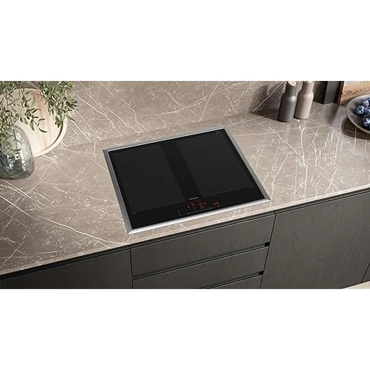 Siemens EX645HXC1E iQ700, Smartes Induktionskochfeld, 60 cm, Schwarz, Mit Rahmen aufliegend, varioInduktion, TouchSlider, Bratensensor Pro - Braten ohne Anbrenngefahr – Bild 3