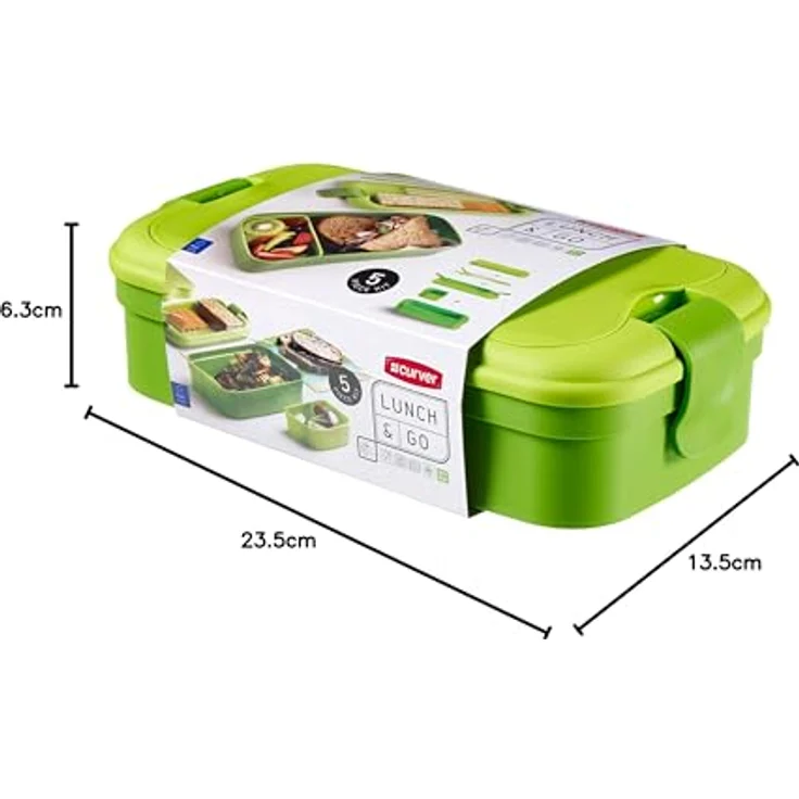 CURVER Besteck Lunchbox, Plastik, grün, 23.5 x 13.5 x 6.3 cm – Bild 8