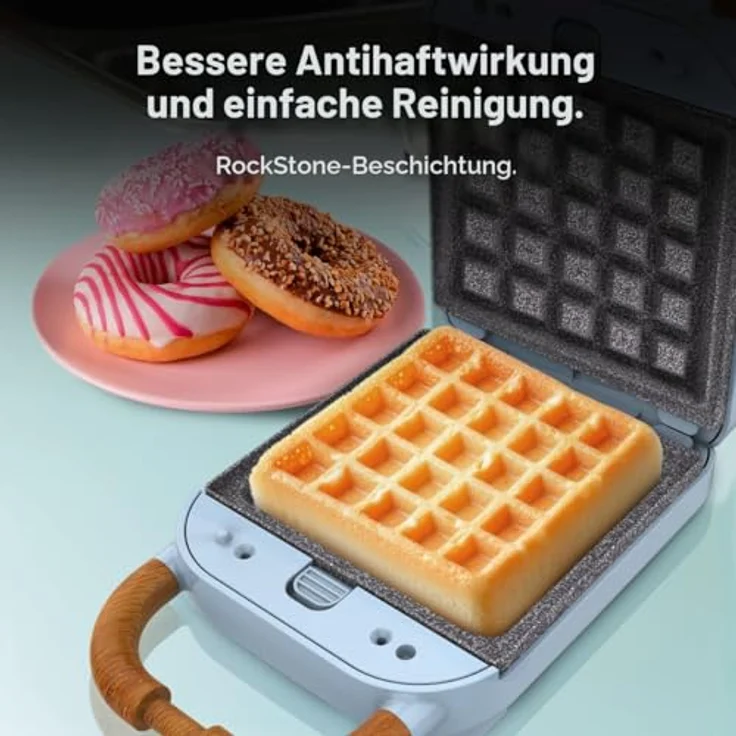 Cecotec Sandwichmaker Vintage Rock'Ntoast Retro One, 700W, 3 austauschbare Platten, Rockstone-Beschichtung, Blau – Bild 4