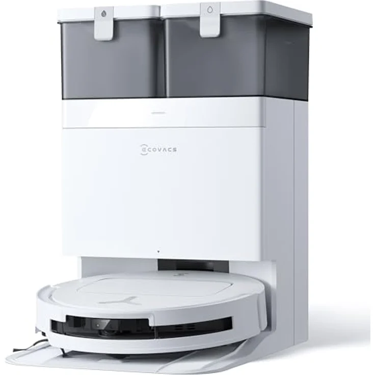 ECOVACS DEEBOT T50 Omni Saugroboter mit Wischfunktion, 15.000 Pa, ZeroTangle 2.0, All-in-One Station, weiß – Bild 1