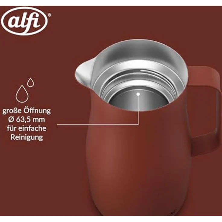 Alfi Isolierkanne Studio Tea, Rost, Metall, 1 L, BPA-frei, doppelwandig, Vakuum, lebensmittelecht – Bild 5