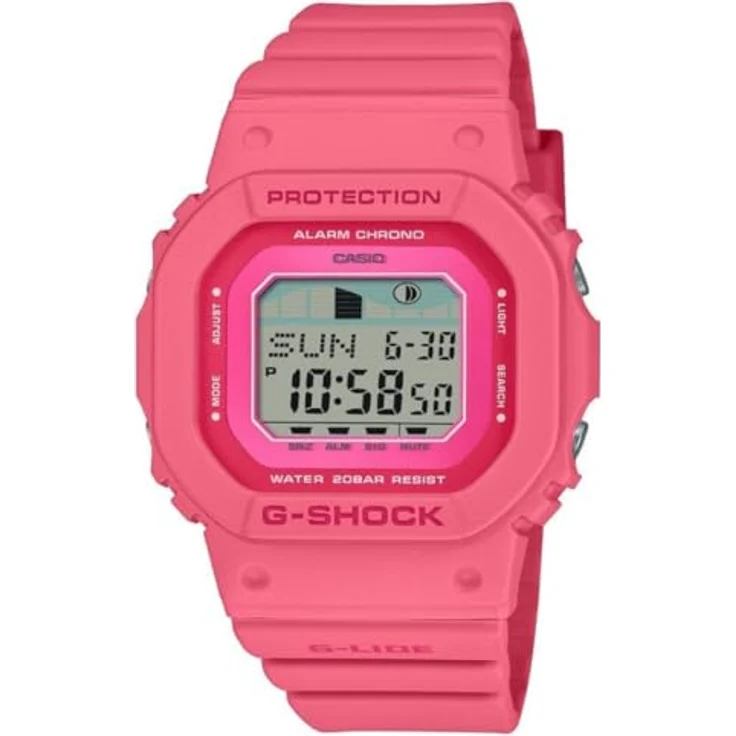 Casio G-Shock GLX-S5610-4ER, Rosa G-Lide Armbanduhr mit Gezeitengrafiken und Mondphasen, biologisch basiertes Harz – Bild 2