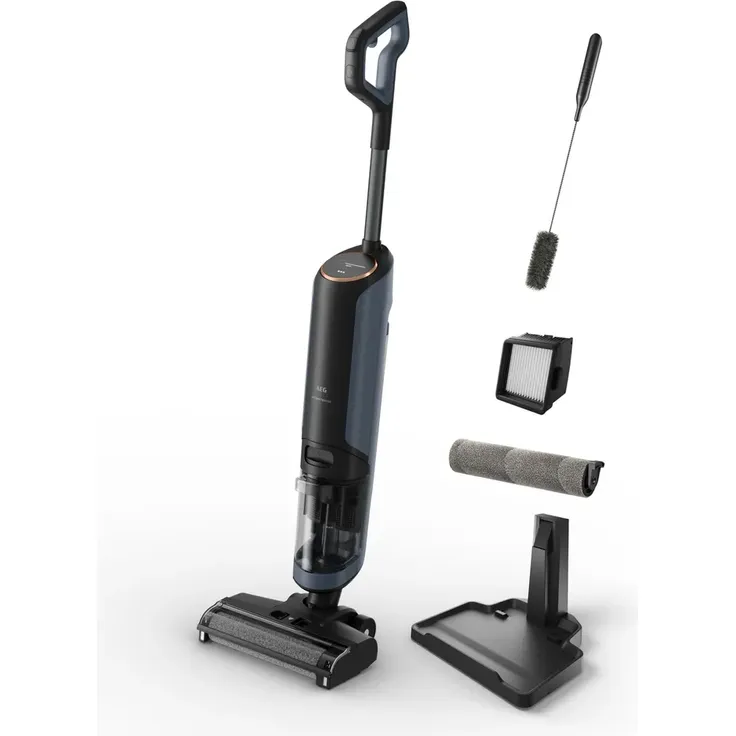 AEG AW81U3DB Nass- und Trocken Akku Staubsauger / mit Wischfunktion / Wet&Dry / kabellos / beutellos / Hartboden / Selbstreinigung / schnelles Trocken / leicht / Tierhaare / leise / blau