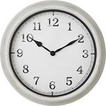 TFA Dostmann Analoge XL-Wanduhr Outdoor, 60.3067.02, große Uhr, im Retro Design, spritzwassergeschützt, aus Metall und mit Glas, für die Terrasse/Balkon, Weiß