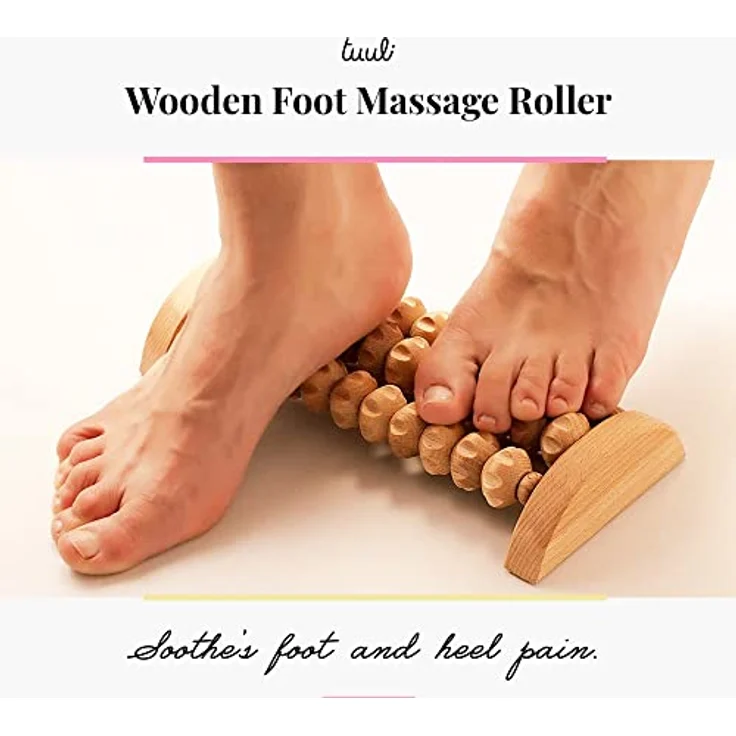 Tuuli Accessories Massage Massagerolle Massageroller Massagegerät Fuß Fußmassagegerät Fußroller Fußmassage aus Holz 26x12 cm – Bild 3