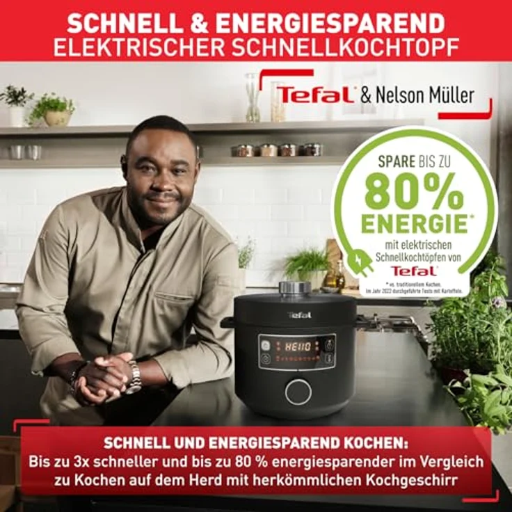 Tefal Turbo Cuisine CY7548 Multikocher, 1090 Watt, 5L, 10 Programme, Timer, antihaftbeschichtet, schwarz – Bild 6