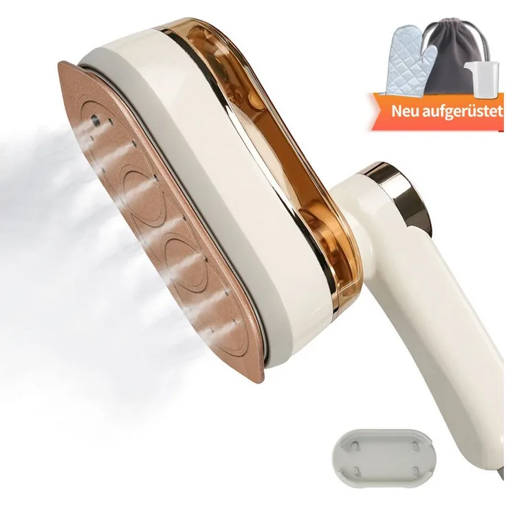 7MAGIC Dampfglätter 2-IN-1 tragbares Dampfbügeleisen, 1200W, 180ml Tank, <10s Aufheizen, 3-Stufen-Dampfregelung, Inkl. Hitzeschutzmatte