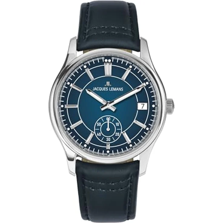Jacques Lemans Herren Lederuhr 1-2197B, Armbanduhren mit Kalender und Sekundenanzeige – Bild 2