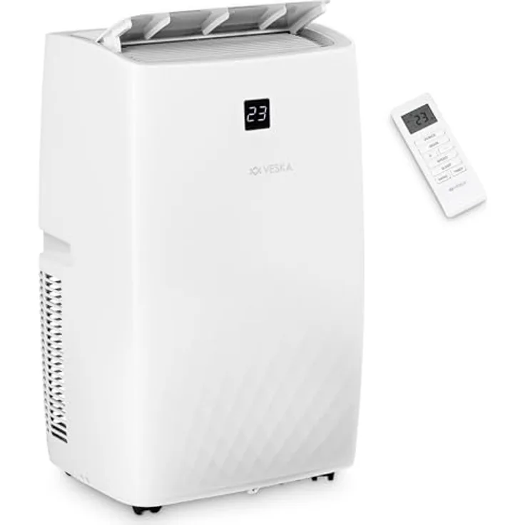 VESKA Mobile Klimaanlage FDP35-3033ZPWR5, 12000 BTU/h (3,5 kW) 4in1 mit WiFi/App, Fernbedienung, 24h-Timer, Luftentfeuchter