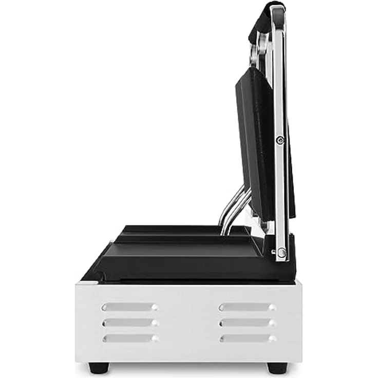 VERTES Kontaktgrill doppelt, Gusseisen Grillplatte oben gerillt/unten flach, 3600 W Gastro Multigrill für Fladenbrot, Fleisch, Gemüse, Sandwich, Edelstahlgehäuse, regelbar 0-300°C, teflonbeschichtet – Bild 4