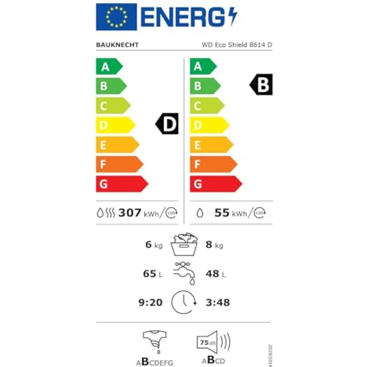 BAUKNECHT Waschtrockner WD ECO SHIELD 8614 D, 8 kg, 1400 U/min, Steam Hygiene mit Antivirus, Fleckenentfernung 40° – Bild 4