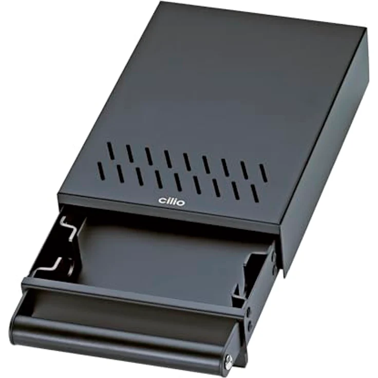Cilio Sudschublade BARISTA, Abklopfbehälter aus rostfreiem Edelstahl, pulverbeschichtet, rutschfeste Füße, 36,5 x 21 x 7,7 cm – Bild 2
