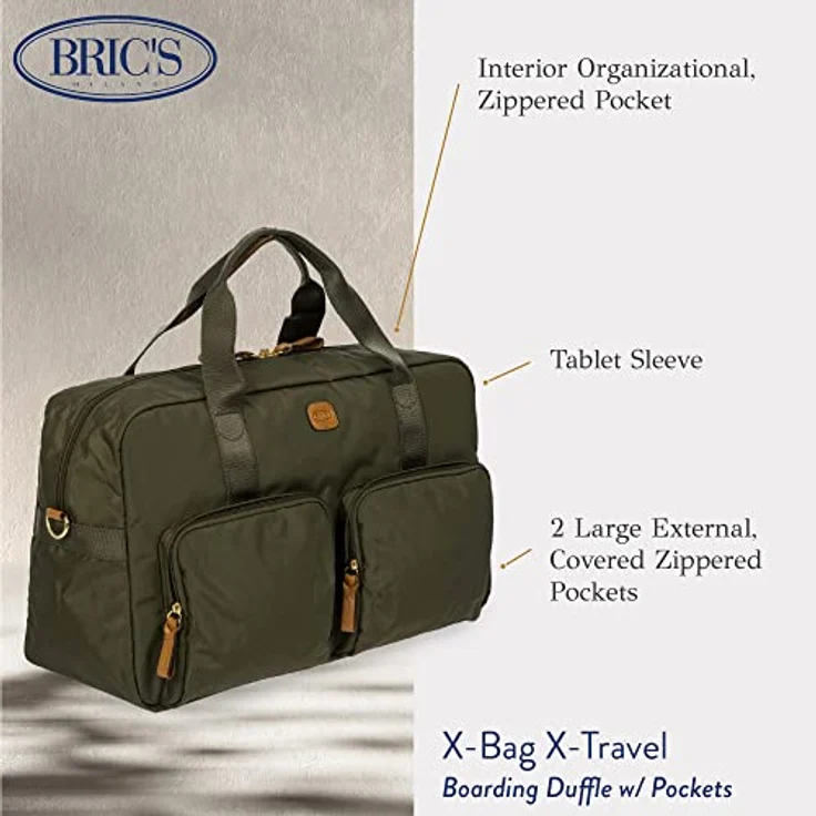 Bric's X-Travel Weekender Reisetasche, 45 cm, 100% Nylon, olivgrün – Bild 3
