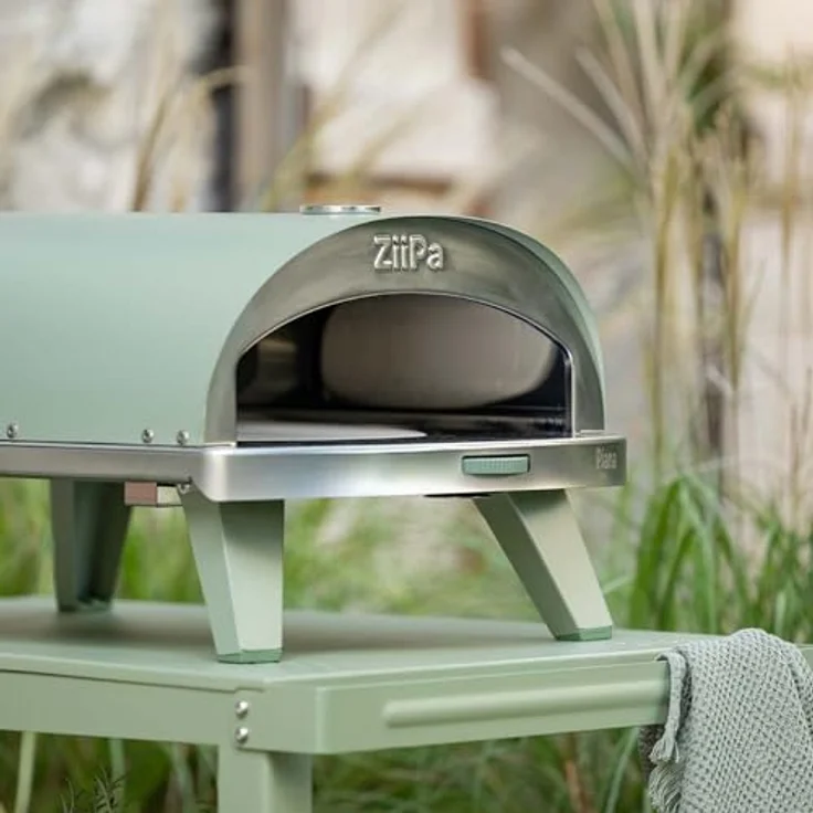 ZiiPa Gas-Pizzaofen Eukalyptus Ø 31,5 cm Cordierit Stein - Grün – Bild 5