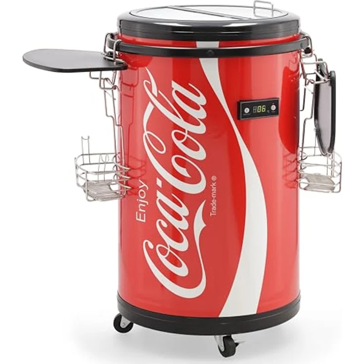 Salco Coca-Cola Partycooler SPC-88CC, Mini Kühlschrank 50L Getränkekühlschrank, im stylischen Coca-Cola Design, transparenter Glasdeckel, digitale Temperaturanzeige – Bild 4