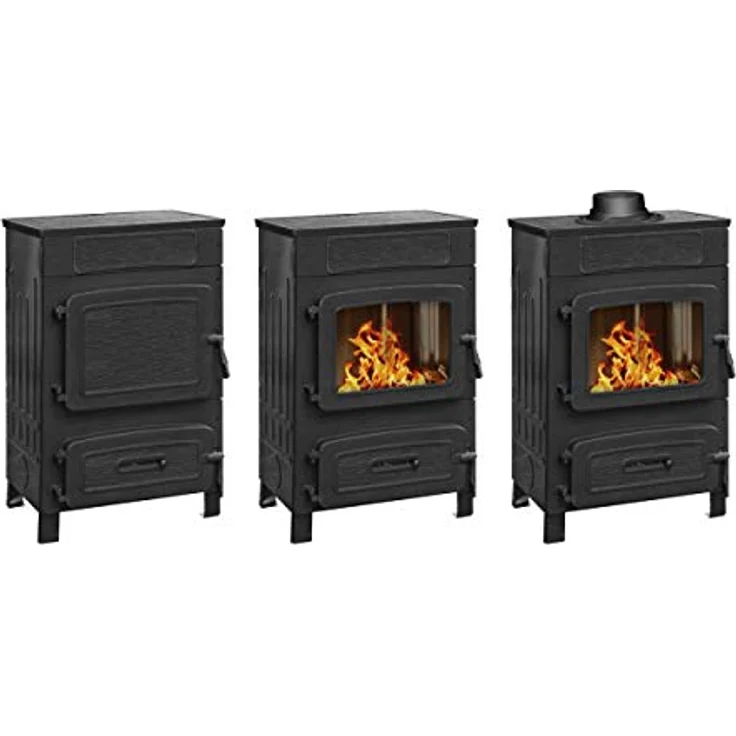 Wamsler Werkstattofen W0 109-6, Heizkörper, Schwarz, Gusseisen, Feuerraum ausschamottiert, für Dauerbetrieb geeignet – Bild 4